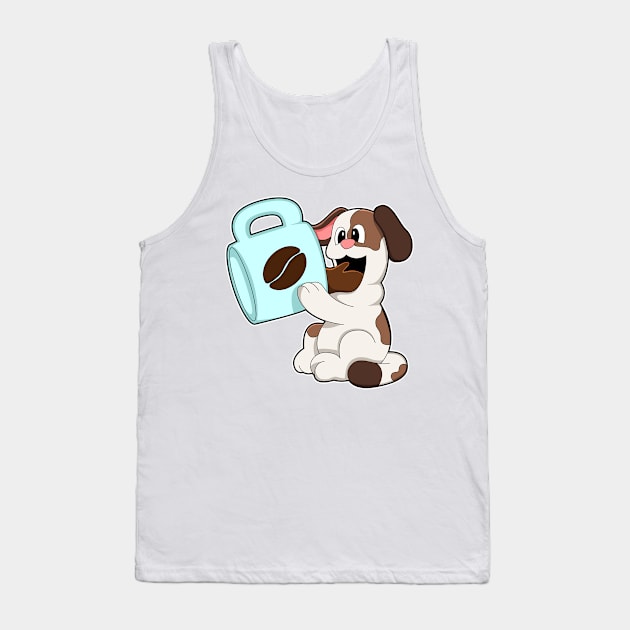 Dog with Cup of Coffee Tank Top by Markus Schnabel